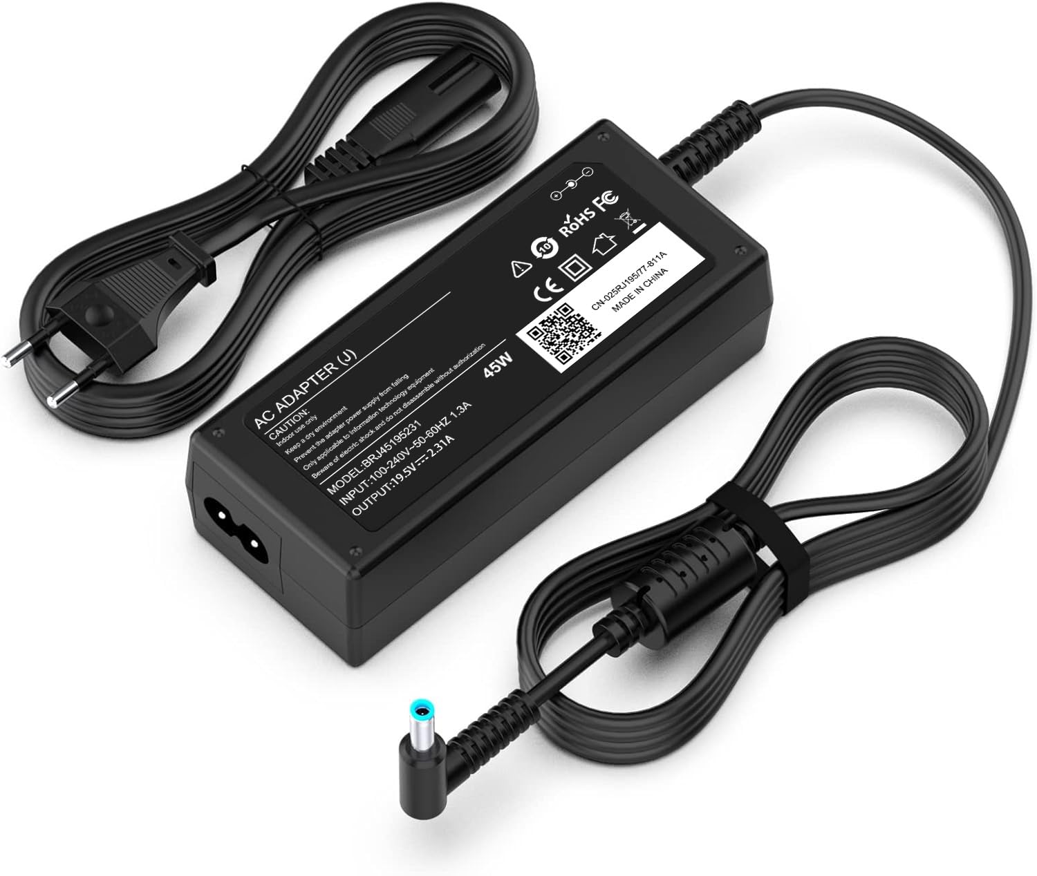 45W Caricatore Portatile 19.5V 2.31A Alimentatore Compatibile con HP Probook 430 440 450 470 Elitebook 840 850 250 255 G3 G4 G5 G6 G7 G8 Pavilion X360 Notebook 13 14 15 Adattatore Caricabatterie