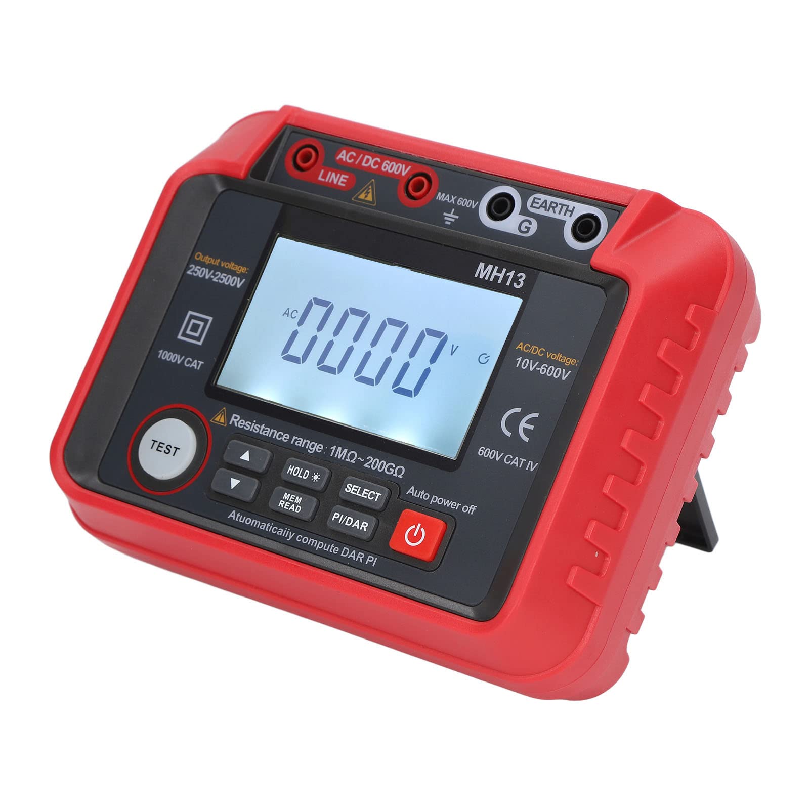 Garosa Miernik Rezystancji Izolacji, Tester Megaomomierza ABS z Wyjściem 250 V 500 V 1000 2000 2500, Pomiar AC DC 10 do 600, 2000 zliczeń dla Elektryków Testowanie Sprzętu