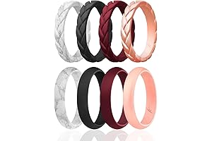 Thin Silicone Rubber Wedding Ring Braided Flame for Women
