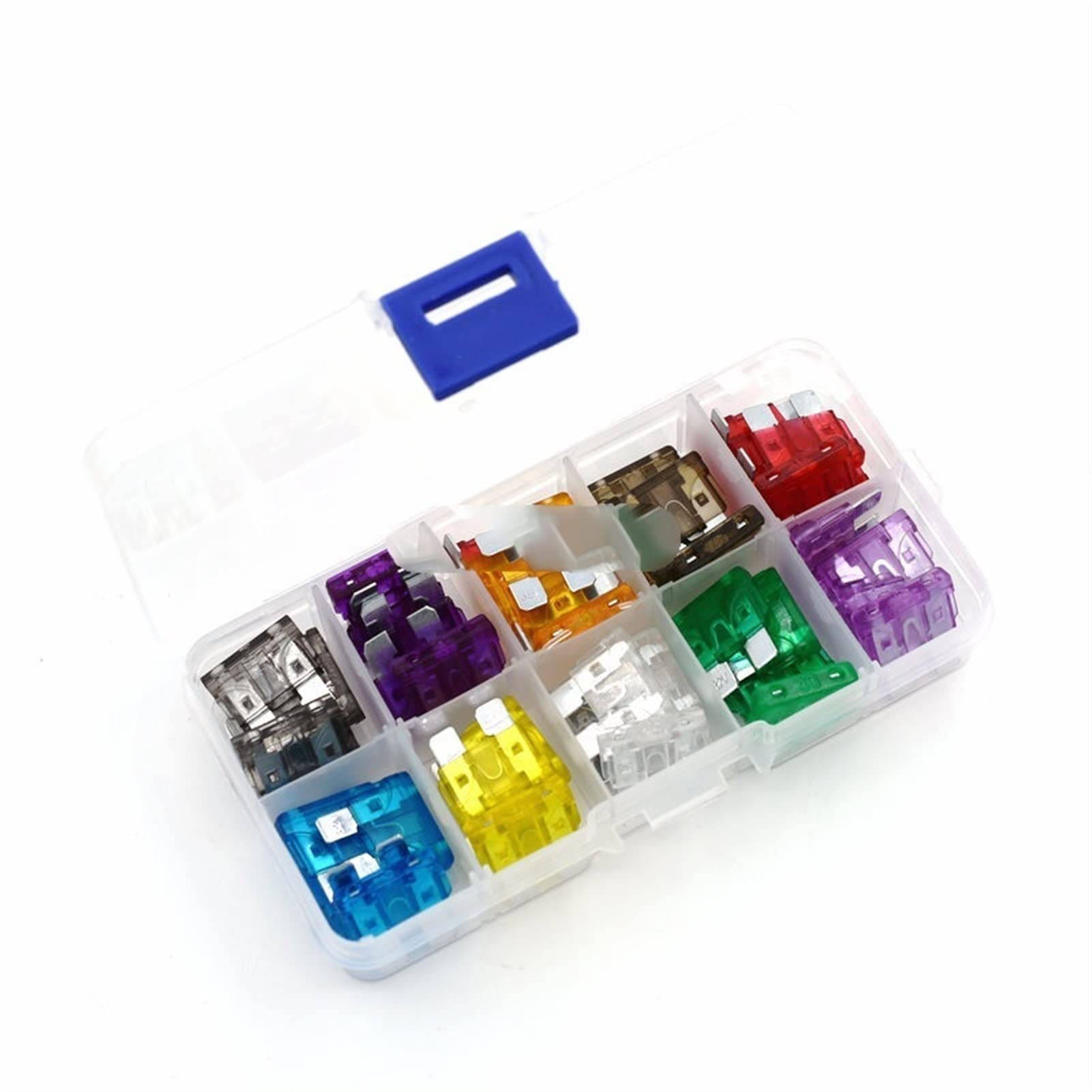 Fusibles 50 unids/lote nuevo medio Auto automotriz coche barco camión hoja fusible Kit surtido conjunto 2A 3A 5A 7.5A 10A 15A 20A 25A 30A 35A con caja