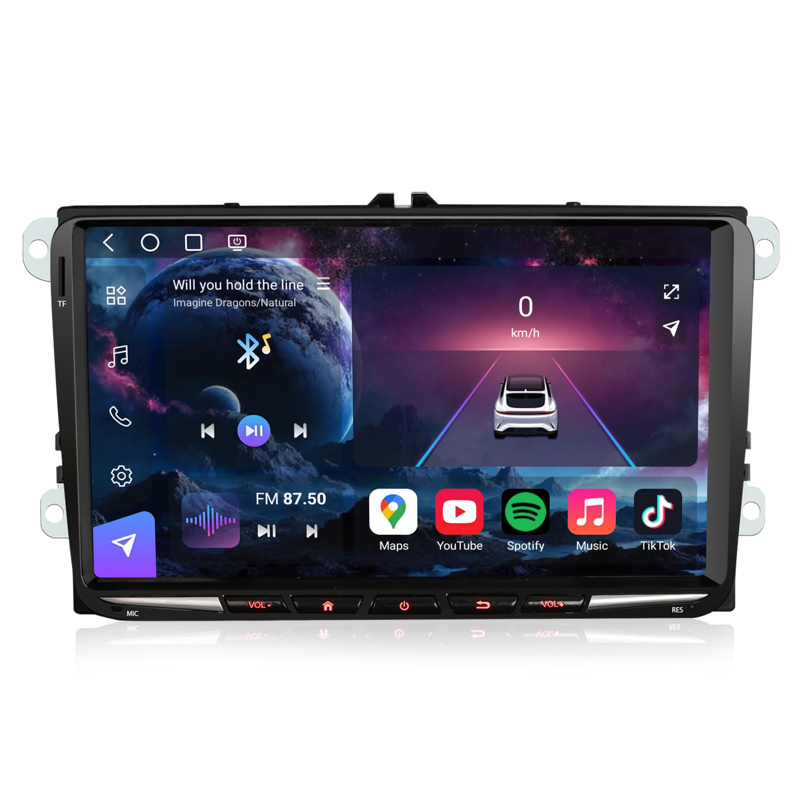9" Qualcomm 128GB Android 16 Radio Coche Volkswagen Passat Golf 5 Golf 6 T5 | Erisin Radio Bluetooth VW Touran Polo 6R Caddy Jetta Seat Skoda CarPlay Android Auto GPS Navegador DAB+Wifi 4G DSP RDS Canbus