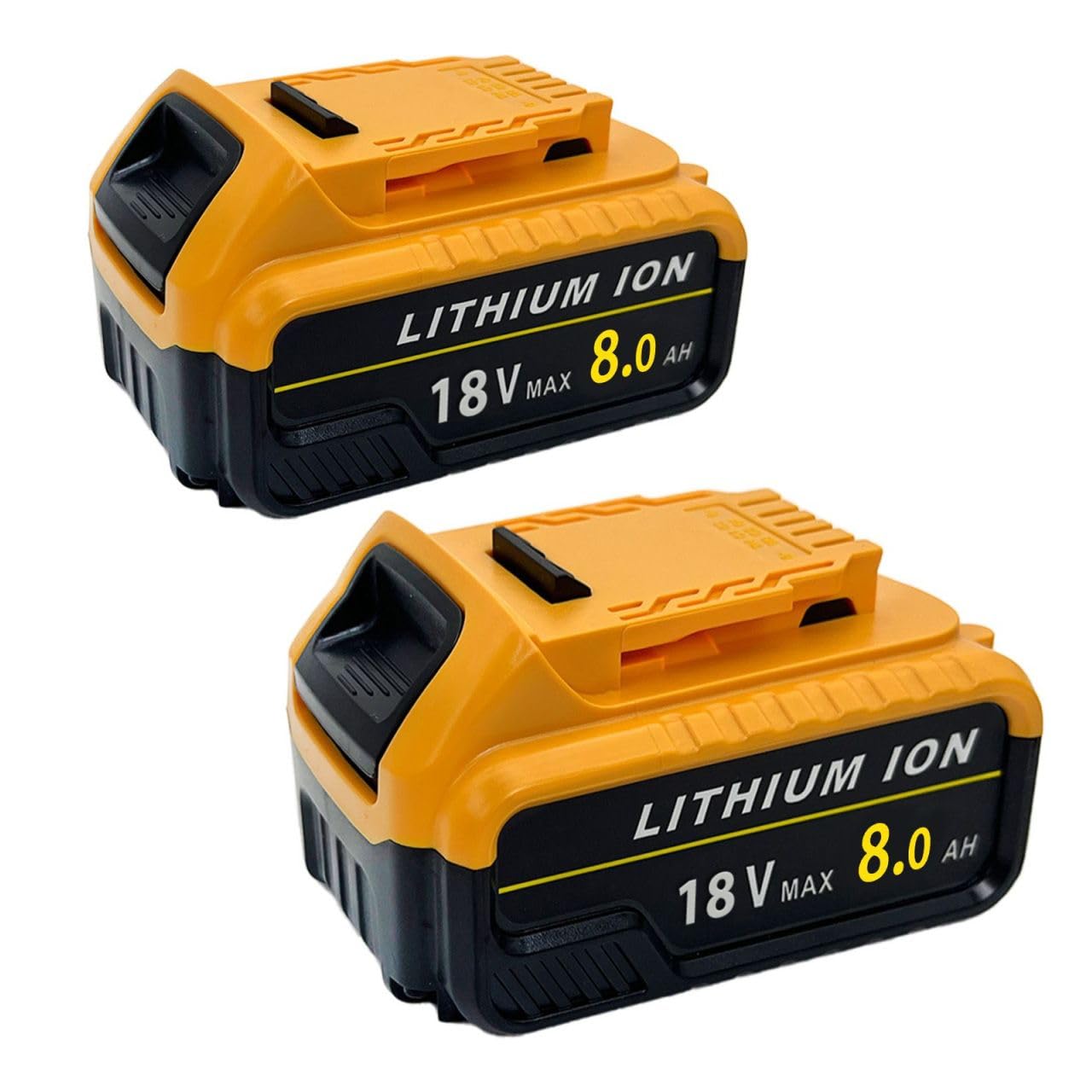 2Pack 18V Max 8Ah Replacement Battery Compatible with Dewalt DCB/DCD/DCF/DCG/DCS Series(Non Original Battery)