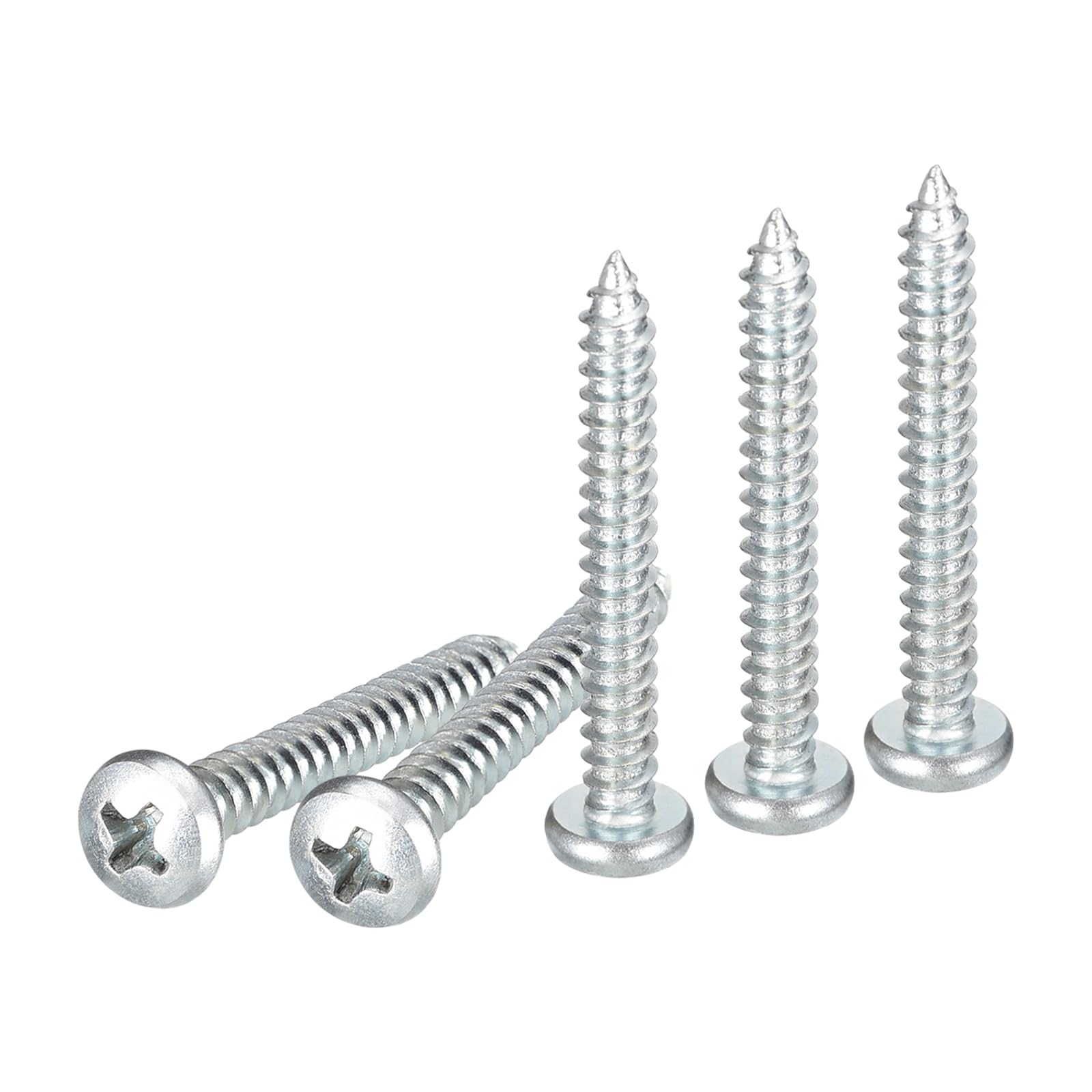 DTGN #10x1-1/2 Phillips Pan Head Self-Tapping Screw - 20Pack - Zinc Plated Carbon Steel Sheet Metal Screws Wood Screws
