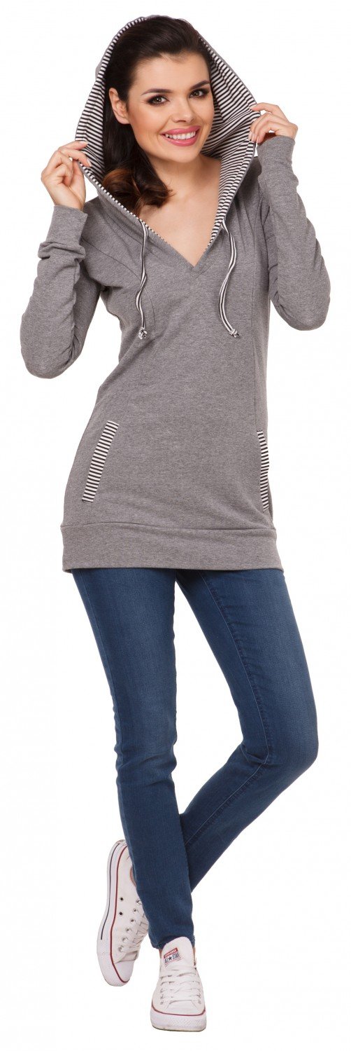 Zeta Ville - Damen Diskretes Still-Sweatshirt Kapuze Seitenreißverschluss - 124c