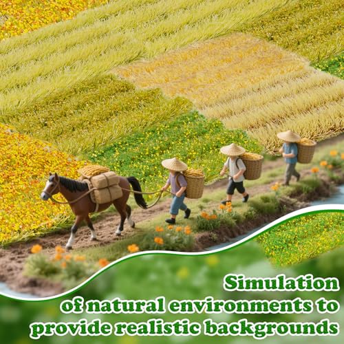 Warmtree 24 Pcs Static Grass Bushy Tufts Lowland Shrubs Model Kit Scenery Model DIY Miniature for Train Landscape Railroad Scenery Sand Military Layout Model War Gaming Terrain Diorama Supplies - Image 3