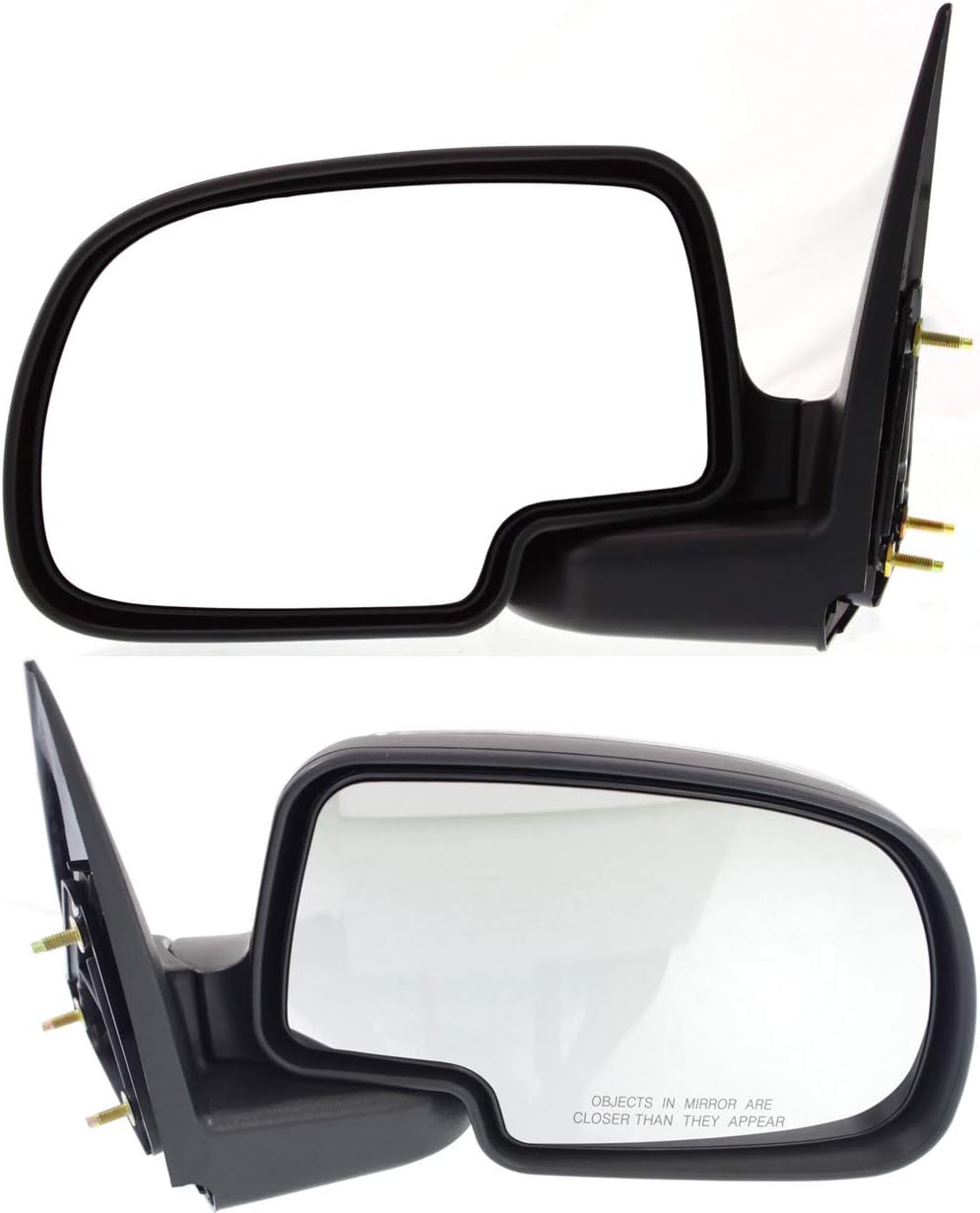Kool Vue Driver & Passenger Side Mirror for Chevrolet Silverado 1500, GMC Sierra 1500 1999-2006 Without Blind Spot Monitor, Chrome, Extended Cab, Standard Cab, Car Side Mirror