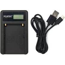 PCATECTM LCD Display Micro USB Camera Battery Charger for Sony NP-F750 & NP-F770 & NP-F550