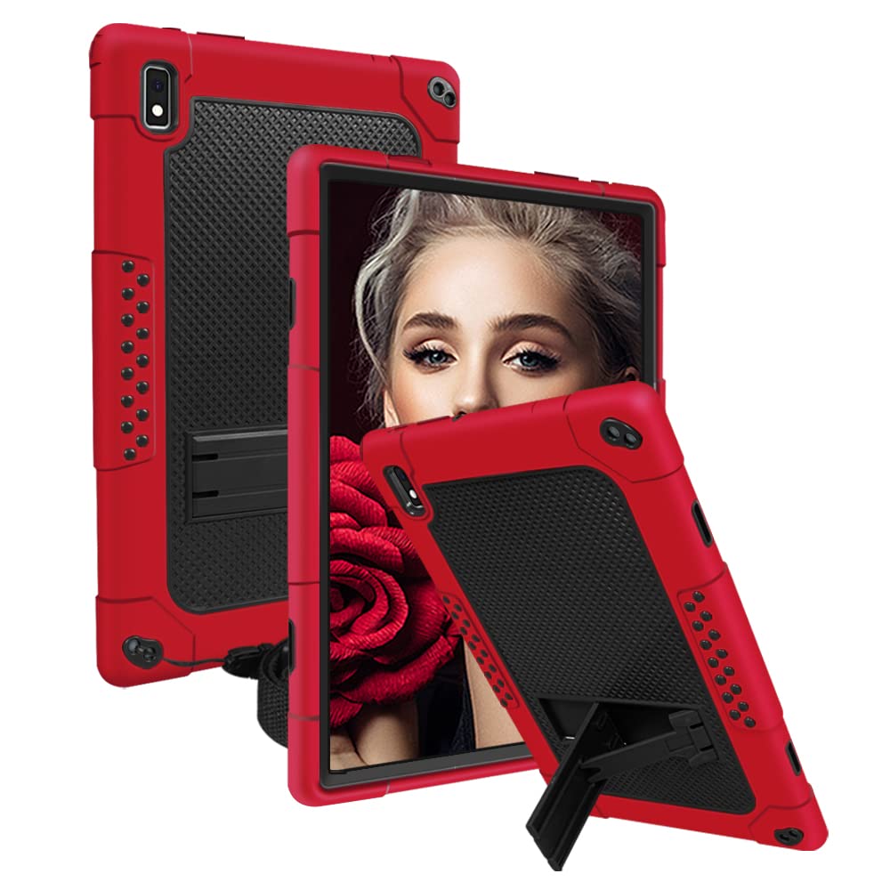 for Vastking KingPad K10 K10 Pro Z10 Case with Shoulder Strap for Marvue Pad M10 / Blackview Tablet 9 / Justethan/BYYBUO SmartPad A10 / Oangcc Tab A6 / VVL T2 10.1 inch Tablet (Red+Black)