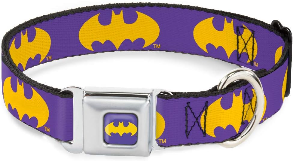 Buckle-Down DC-WBM002-L BMA Batman Black/Silver Dog Collar