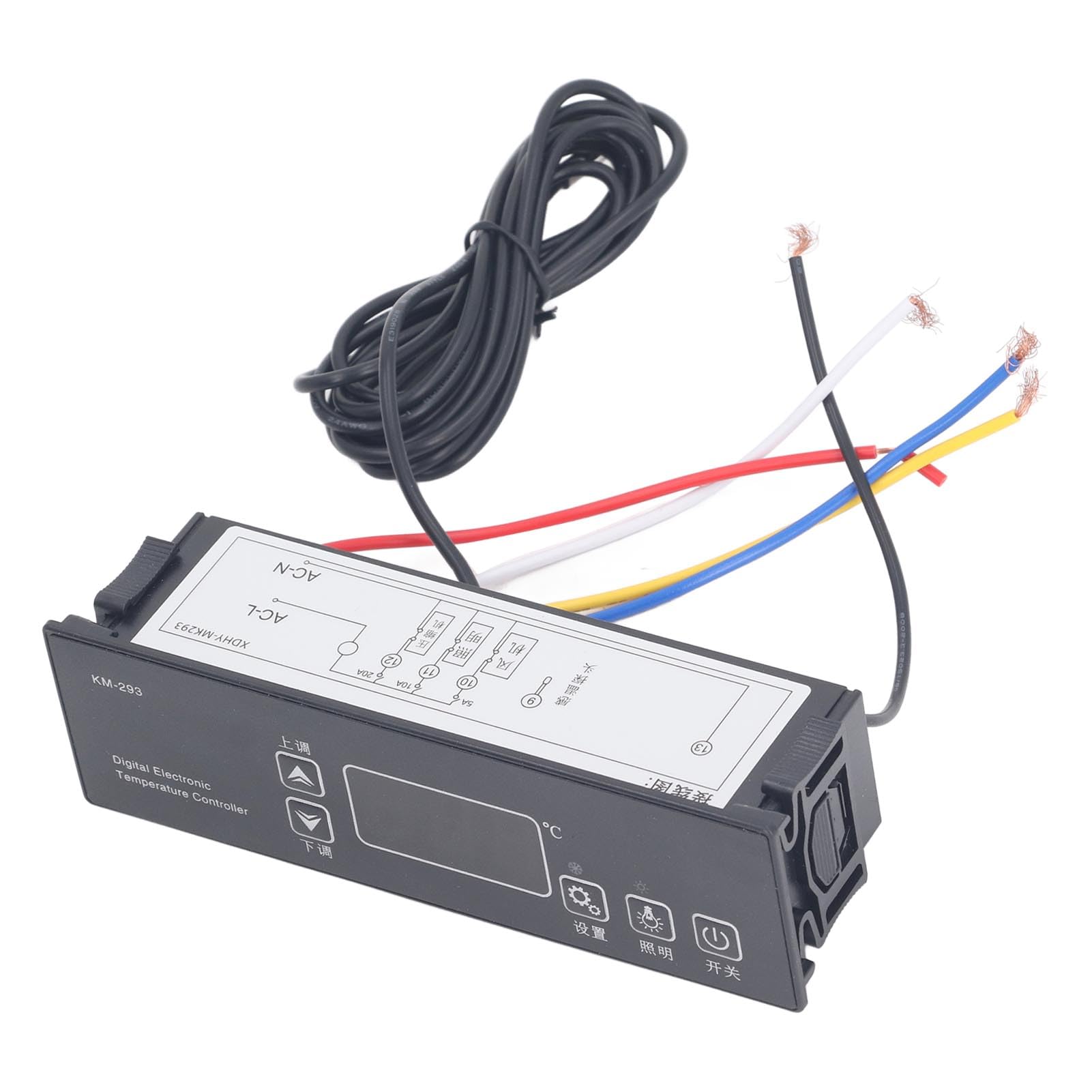 Fdit 220 V Digital Temperature Controller con una Sonda per il Congelatore del Frigorifero, Termostato Elettronico con Alta Precisione per i Fermentatori di Serra