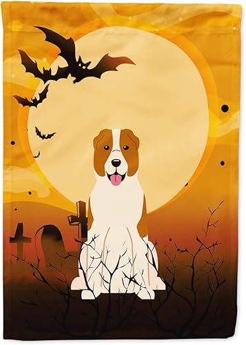 Carolines Treasures BB4315GF - Bandera de perro pastor asiático central de Halloween tamaño de jardín multicolor