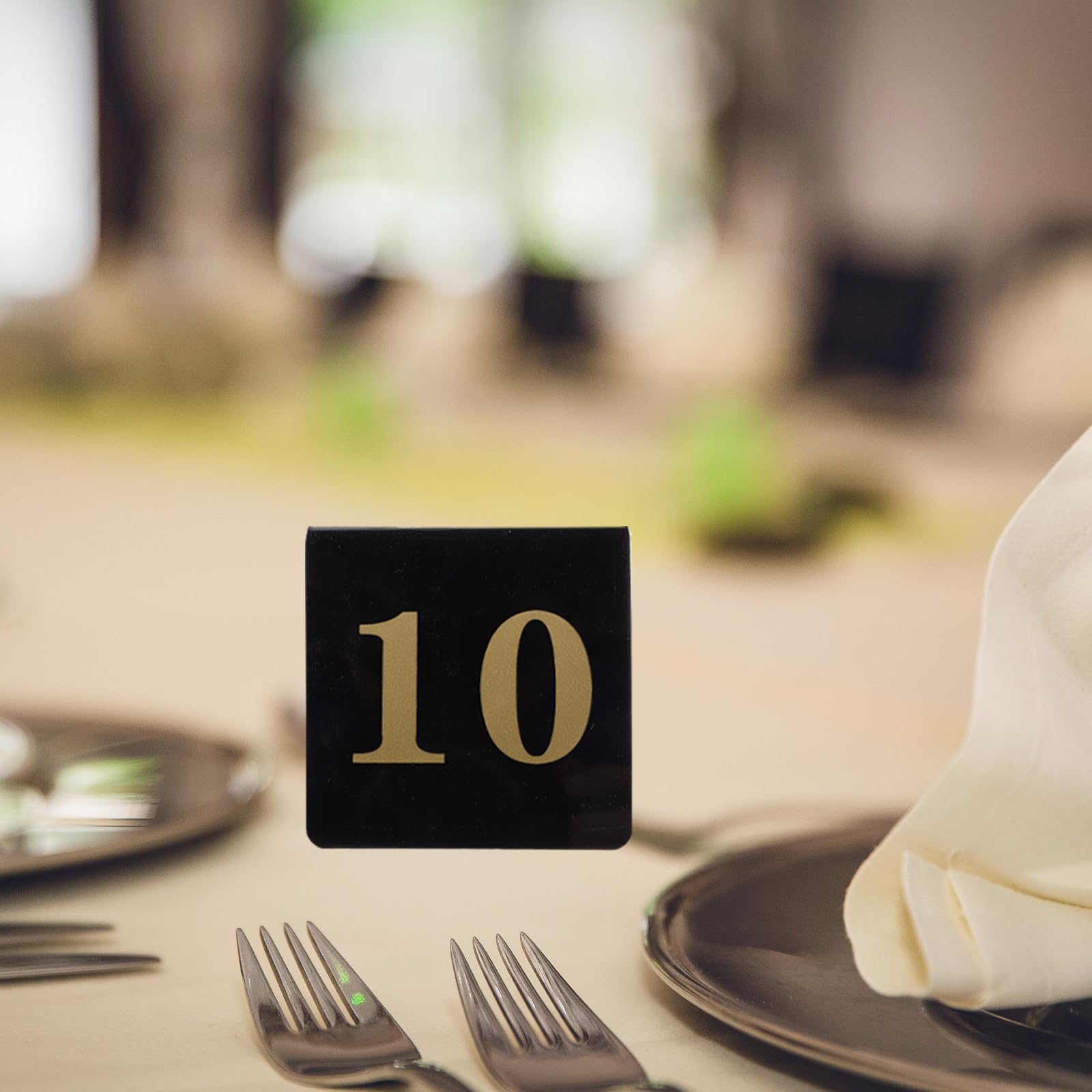 Hemobllo Plaques Numéros Table en Acrylique, Lot de 10 pour Mariages et Réunions Professionnelles, Supports Réutilisables Chiffres Visibles pour Tables de Salle à Manger et Banquet