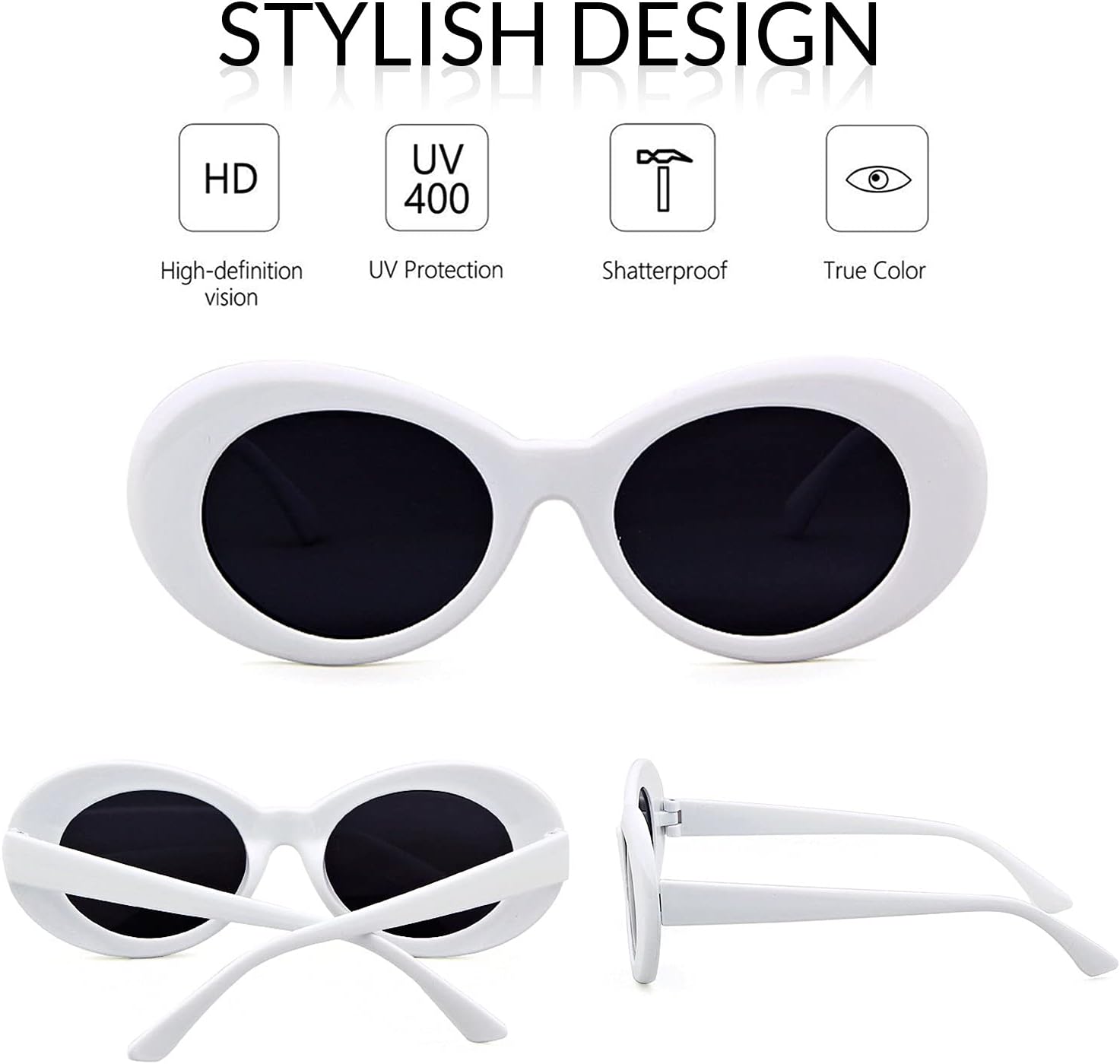 GIFIORE Clout Goggles Sunglasses Women Men Retro Oval Sunglasses Girls Boys Sunglasses - Image 6