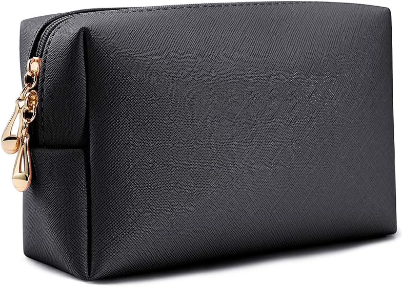 Zevrez Women's Cosmetic Bags Small Travel Clutch Pouch Makeup Bag (Black)