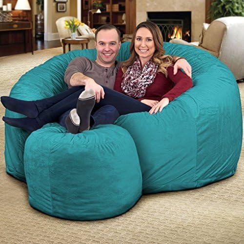 Miniatura 2 de Ultimate Sack - Puf con taburete para pies en varios tamaños y colores Muebles gigantes con relleno de espuma fundas lavables a máquina, costuras