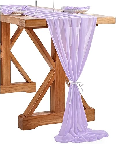 SoarDream - Camino de mesa de gasa, color rosa bebé, de 27 x 120 pulgadas, camino de mesa de estilo romántico ideal para fiesta de boda