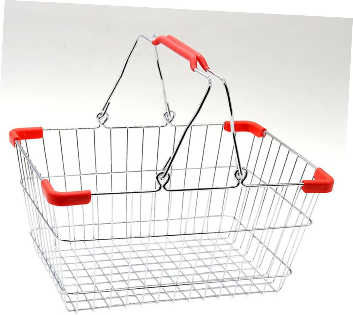 PRETYZOOM Wrought Iron Portable Storage Basket Red for Bathroom Organizing Kitchen Seasoning and Supermarket Shopping and Convenient Design