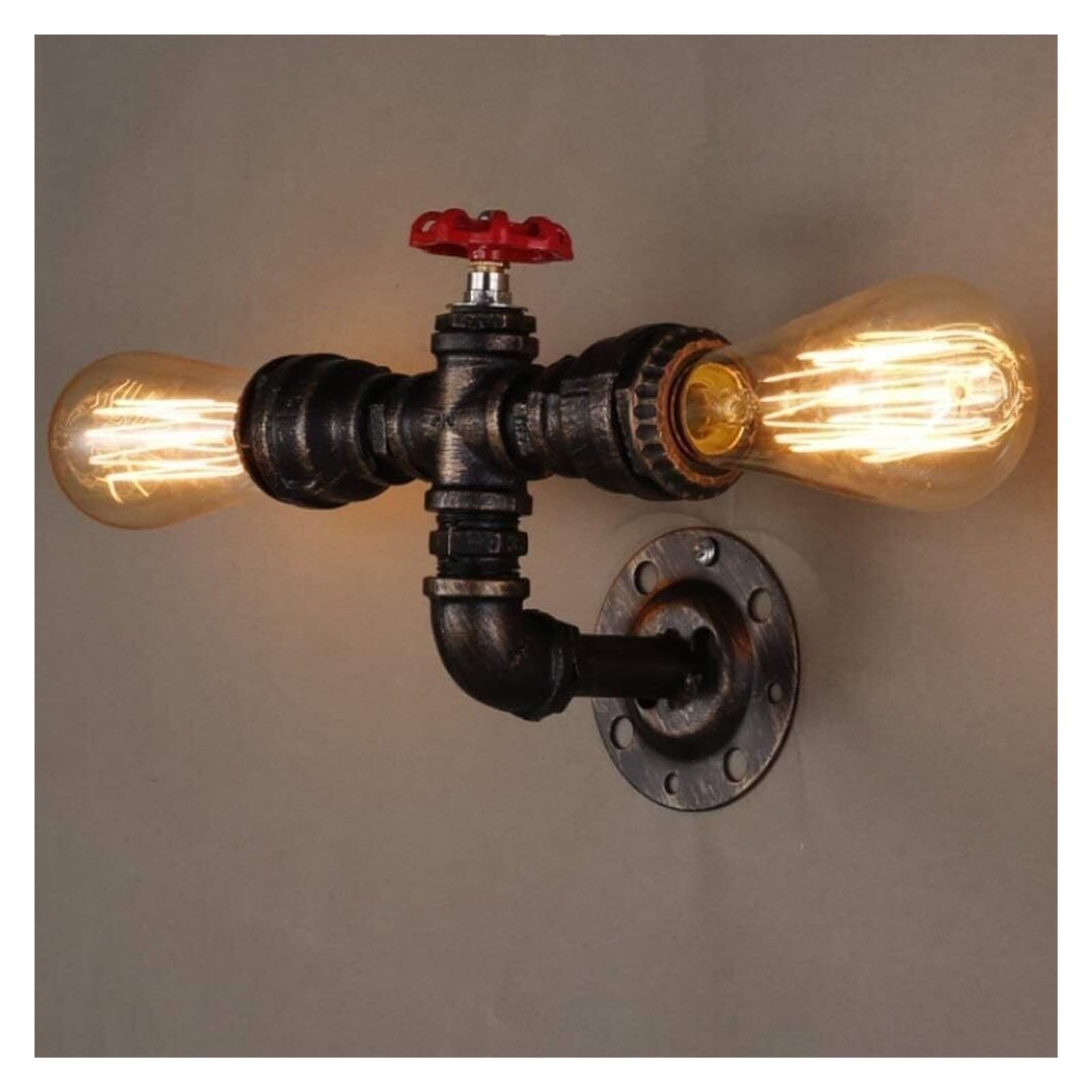 VDOQTLJT Industrial Iron Water Pipe Wall Light V-intage - E27 Lamp Retro Decor Metal Sconce Lamps sconces