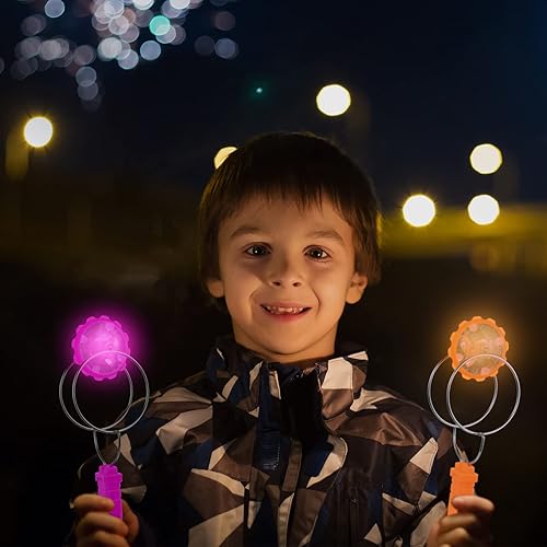 Miniatura 4 de 4 piezas de juguetes retro iluminados para niños, rueda mágica giroscópica clásica, rueda giroscópica intermitente, juguete de acrobacias magnético