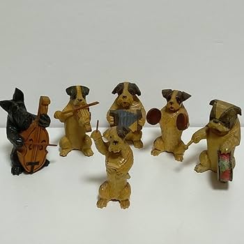 Amazon.co.jp: '40 '50 ミニチュア 犬のオーケストラ 木製 イヌ DOG
