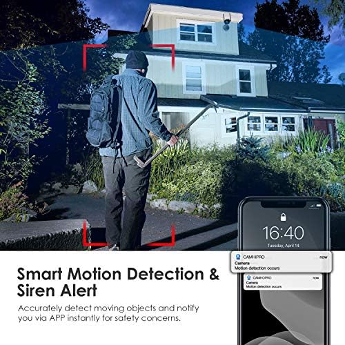ieGeek Outdoor Security Camera 2 Pack - 2.4G Wireless WiFi Wired CCTV Camera System, 1080P Home IP Surveillance Camera,2-Way Audio,Motion Sensor,Alarm,25m Night Vision,IP66,Video Record,Support PC/App