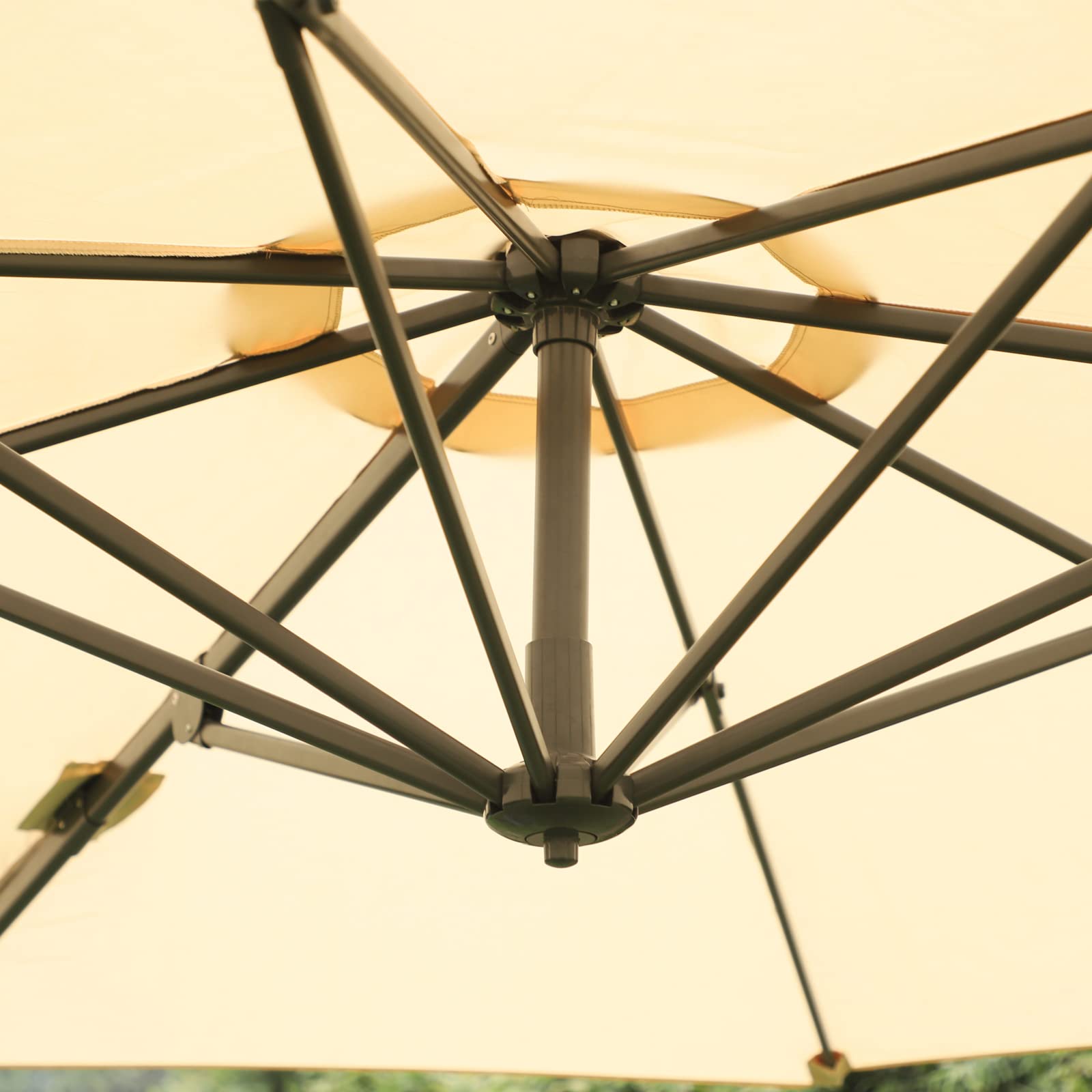 Outsunny Parasol Déporté Octogonal Inclinable