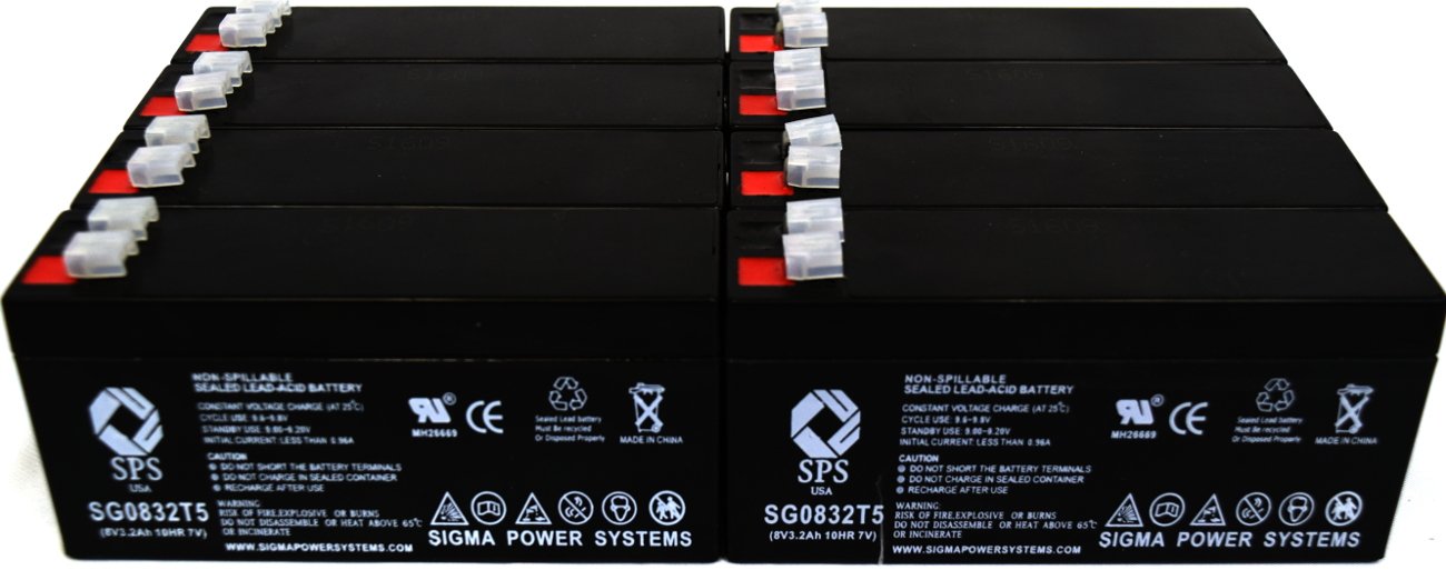 SPSBrand 8V 3.2 Ah Replacement Battery for Digitron Scales DW200 Electronic Scale (8 Pack)