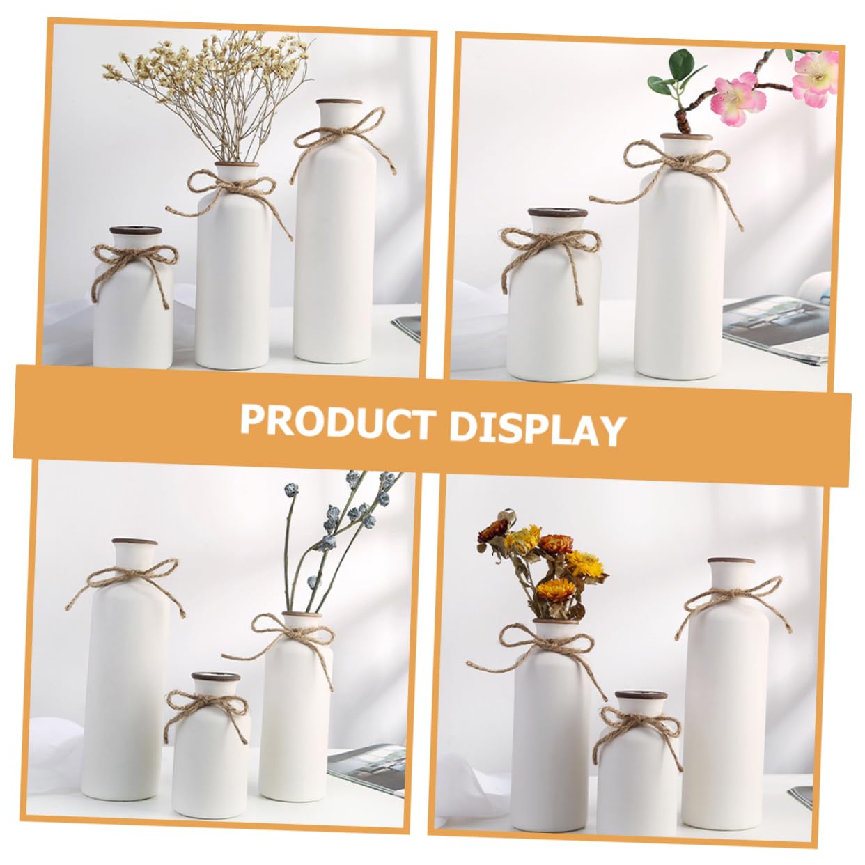 MAGICLULU Set 3 Vasi in Ceramica per Fiori da Interno, Design Semplice ed Elegante, Creano Un'atmosfera Confortevole, per Decorare la Casa o Feste Natalizie