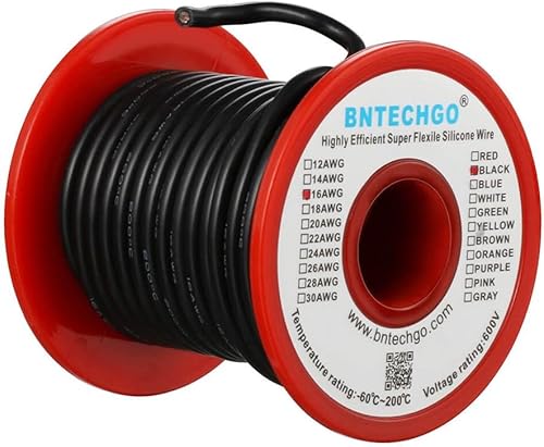 Vista 49 de Bntechgo 18 alambres de silicona suave y flexible, silicona resistente a altas temperaturas, altamente eficiente 18 AWG calibre, 150 hilos