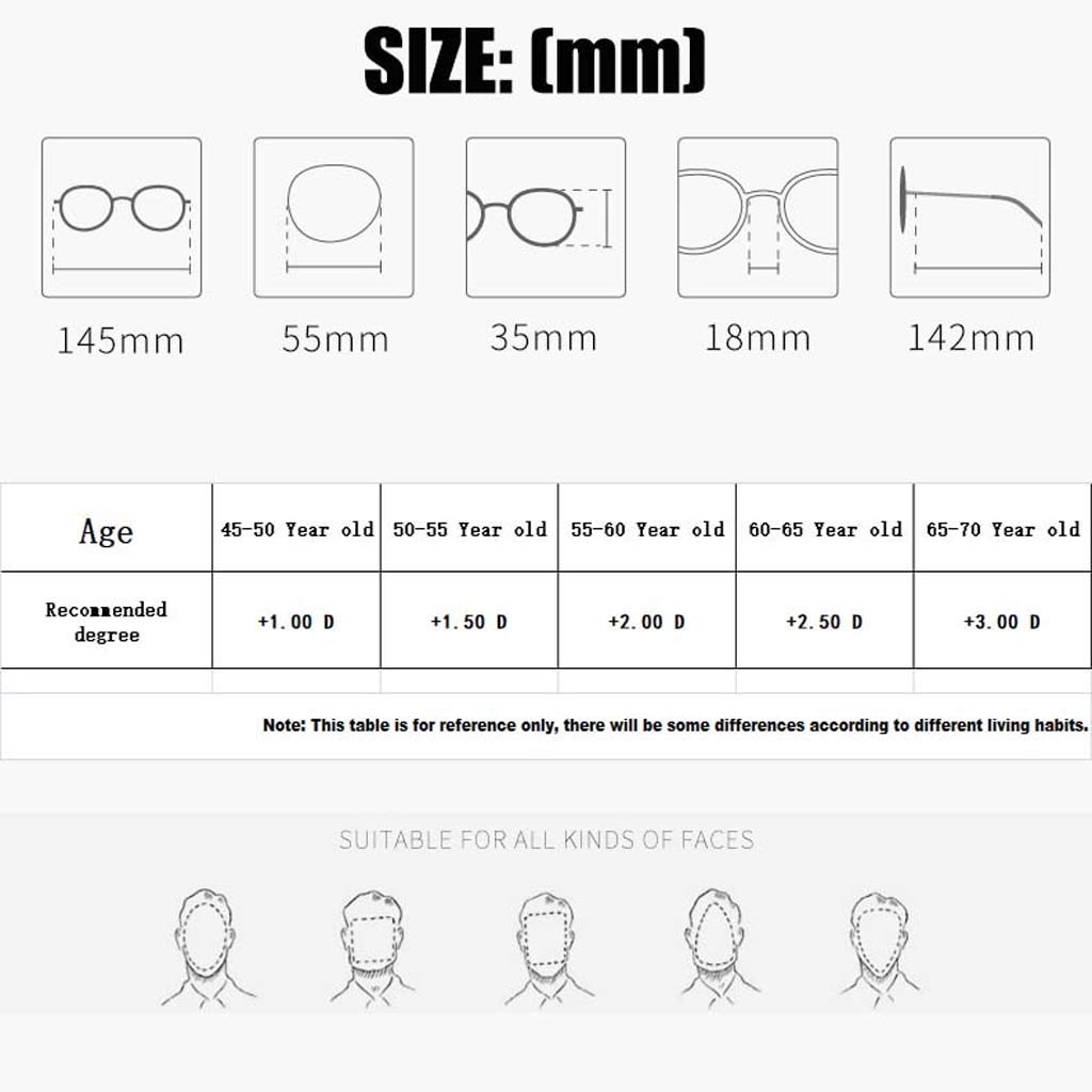 Lesebrille aus reinem Titan, faltbar, tragbar, Nah- und Fernverwendung, automatischer Zoom, hochauflösend, Ultraleicht, antiblau, alte Brille