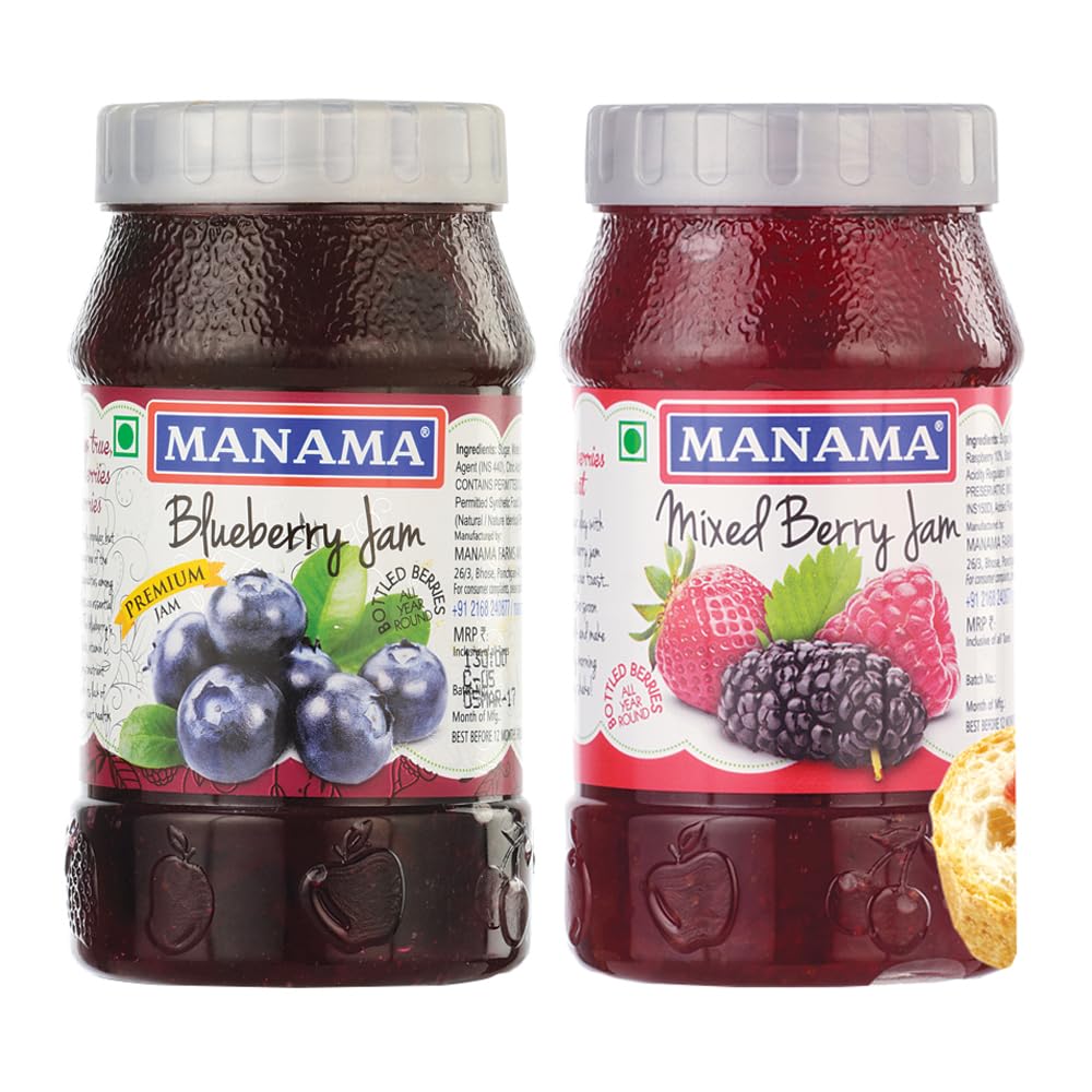 Manama Mixed Berry Jam and Blueberry Jam, 500GMS Each, Pack of 2 (B0CQ2Y6SYL) Amazon Price History, Amazon Price Tracker