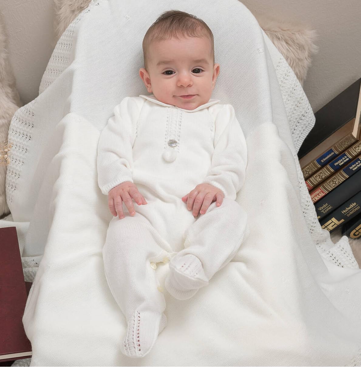 Baby Infant Boy Girl Peter Pan Collar Knit Sweater Romper Outfit Clothes One-Piece Coverall Baby Clothing Jumpsuit - Image 3