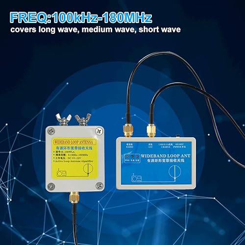 Miniatura 2 de K-180WLA Antena de recepción de banda ancha de lazo activo 100kHz-180MHz 20dBi SDR Radio Antena lazo pequeño lazo de onda corta antena