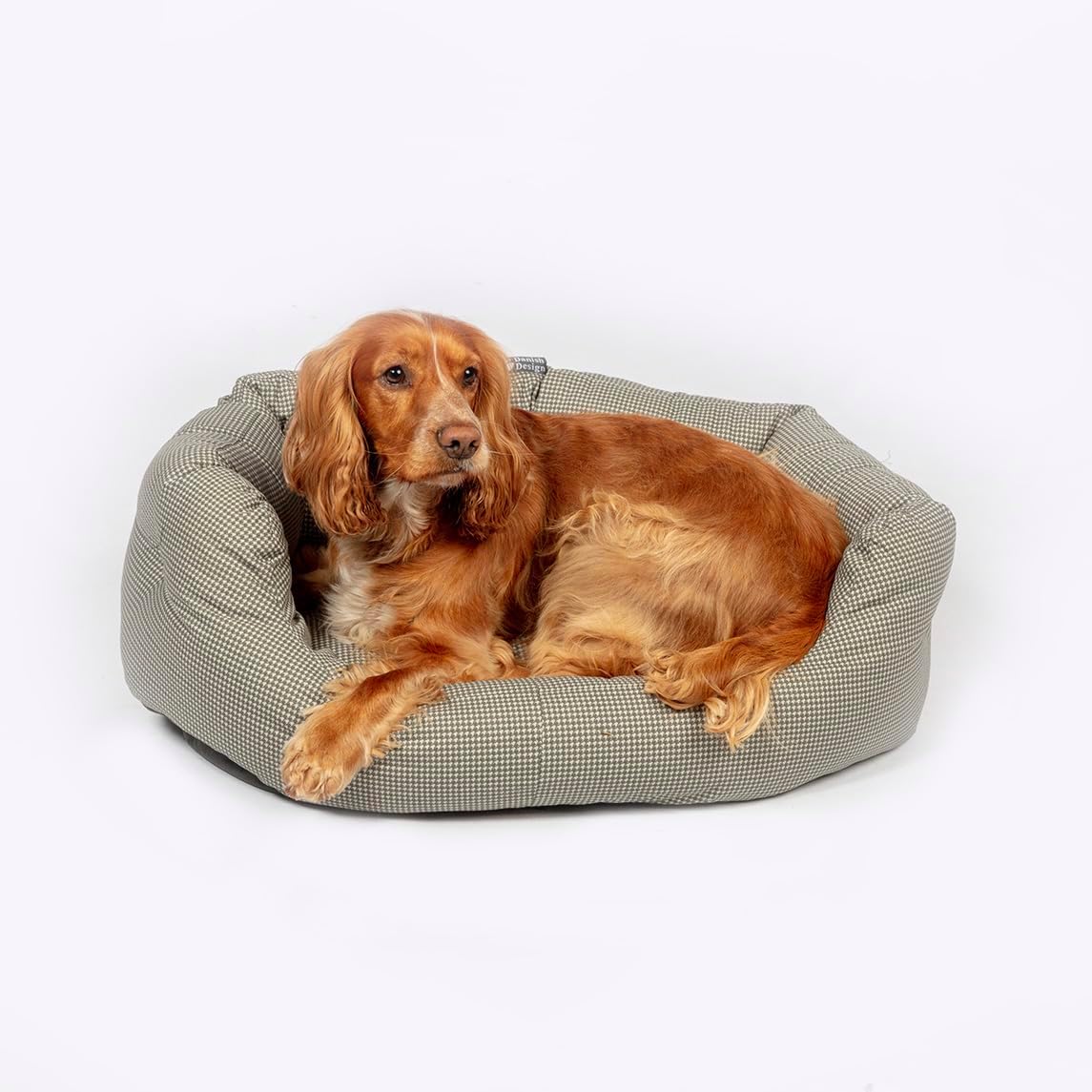 Danish Designs Vintage Dogstooth Deluxe Slumber Bed 35" 89cm, Grey