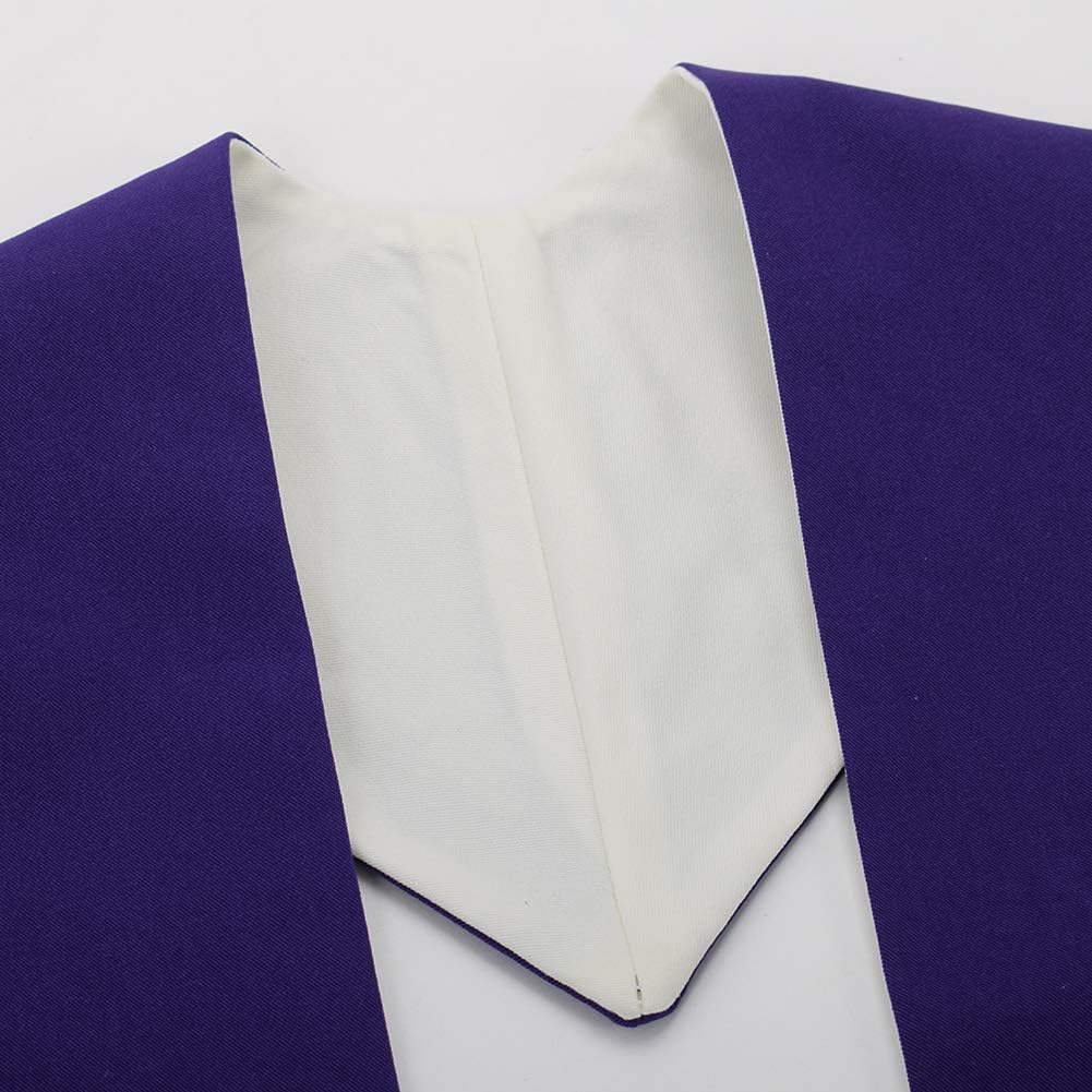 BLESSUME Church Priest Reversible Stole Purple and White with Tassels