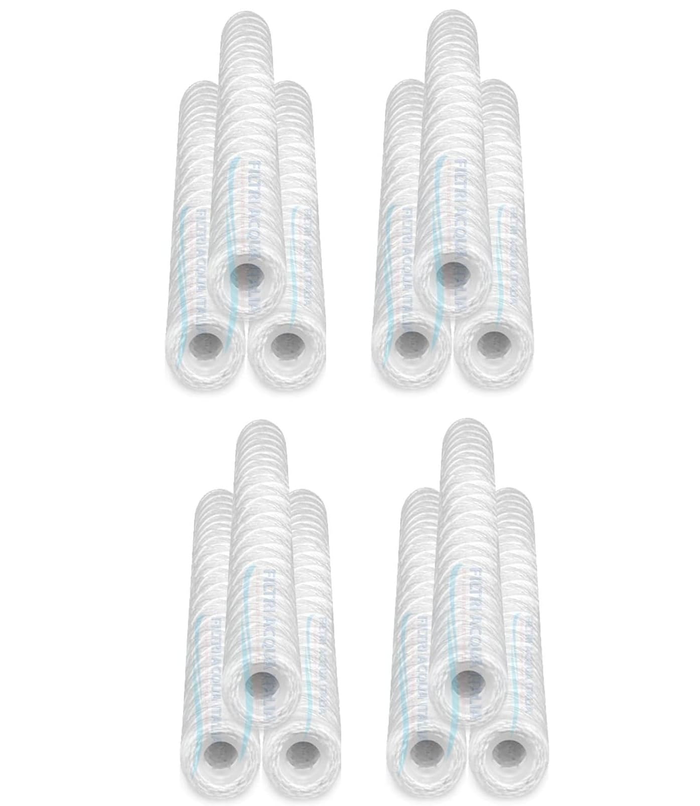 Cartuccia Filtro Filo Avvolto 20 Pollici Micron 1 Set 12 Pezzi Filtri Acqua Italia