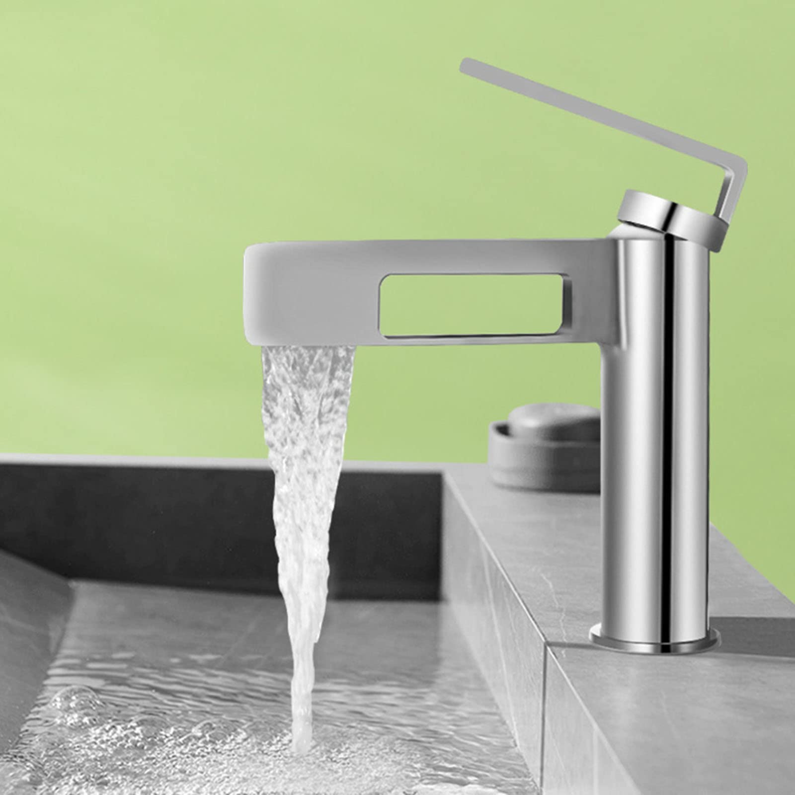 Robinets de lavabo mitigeur cascade laiton chrome pour évier monotrou
