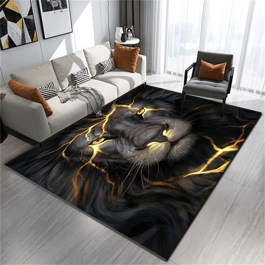 Tapis de salon classique gris moderne pliable 70x200cm pour terrasse et maison