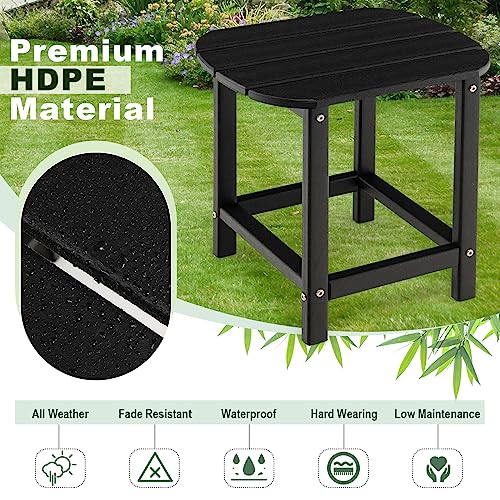 Tangkula-Outdoor-Side-Table-Weather-Resistant-Adirondack-Table-Outdoor-Indoor-Chairside-End-Tables-Waterproof-HDPE-for-Patio-Poolside-Porch-Backyard-Easy-Assembly-19-x-145-x-18-Inch-1-Black Tangkula Outdoor Side Table Weather Resistant Adirondack Table Outdoor Indoor Chairside End Tables Waterproof HDPE for Patio Poolside Porch Backyard Easy Assembly 19 x 145 x 18 Inch 1 Black