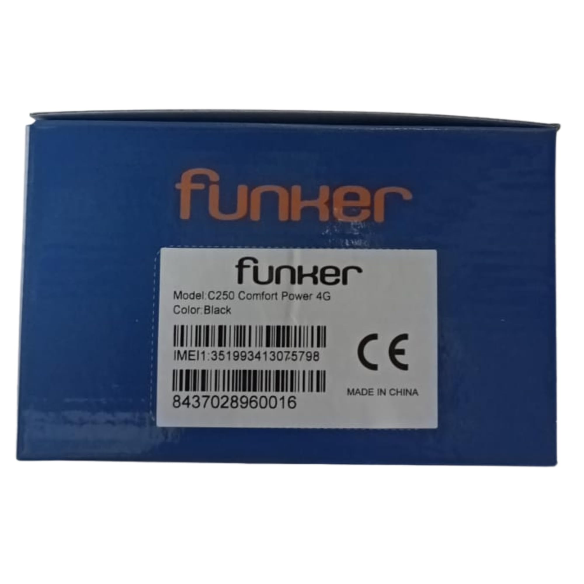Funker C250 Comfort Power 4G - Teléfono Móvil de Tapa para Mayores, Base de Carga, Teclado de Alto Contraste, Botón SOS, Fácil de Usar, 3 Memorias Directas, Batería de 1450 mAh, Negro