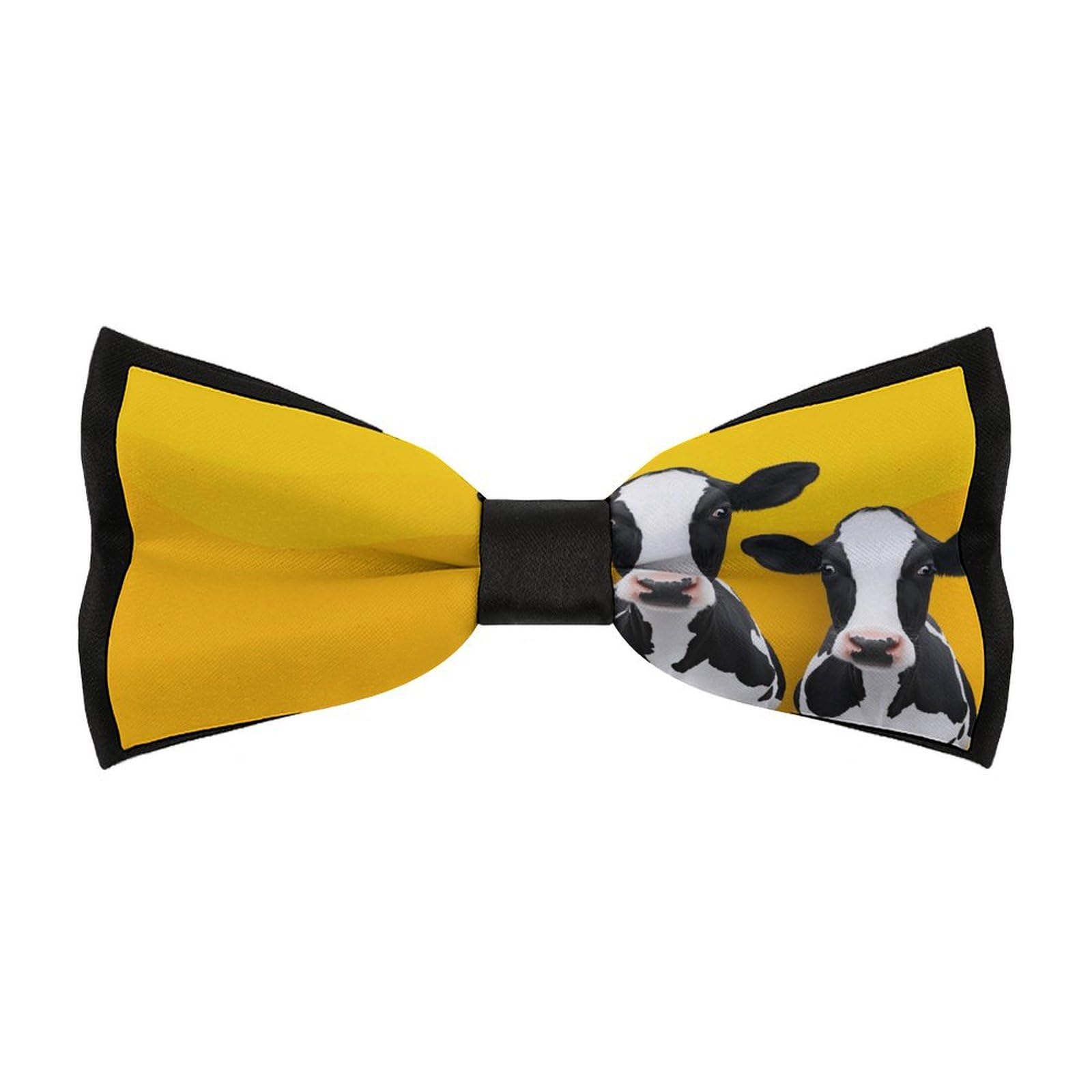 zxxpensy Two Cow Bow Tie for Men Wedding Party Bowtie