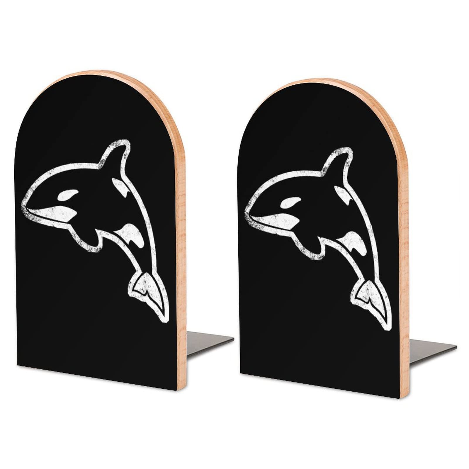 Kill Whale Bookends Heavy Duty Book Stand 1 Pair for Home Office Shelves Decorative