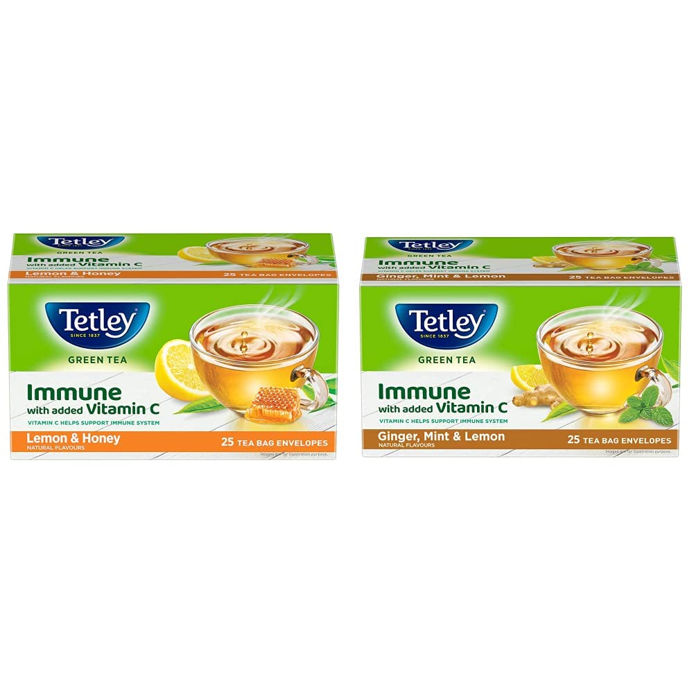 See full amazon price history chart for Tetley Green Tea | Immune with Added Vitamin C | Lemon & Honey 25 Teabags + Ginger Mint & Lemon 25 Teabags | Combo Pack Tetley Green Tea | Immune with Added Vitamin C | Lemon & Honey 25 Teabags + Ginger Mint & Lemon 25 Teabags | Combo Pack (B07NZXQNB3) Amazon Price History, Amazon Price Tracker