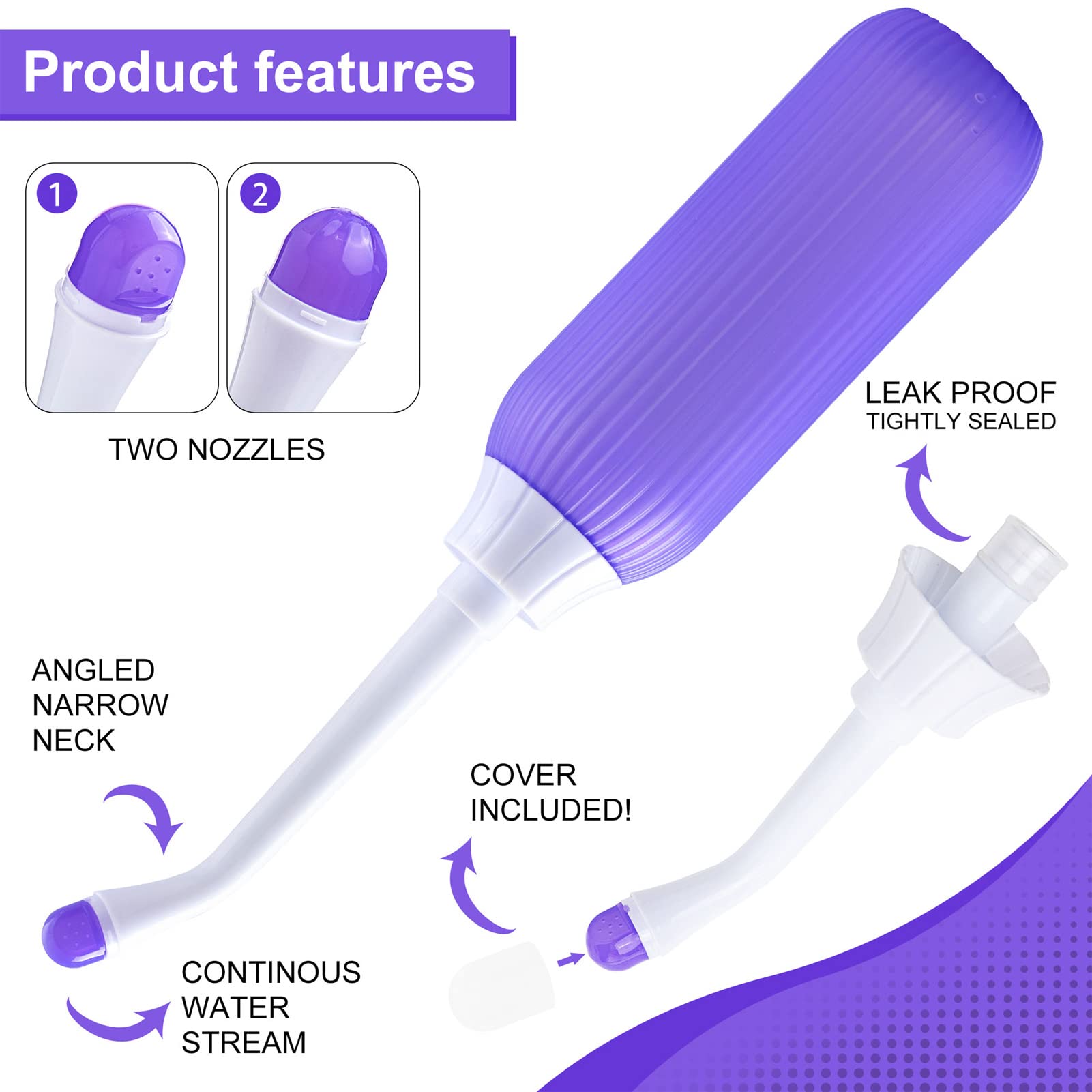 500ml Multipurpose Portable Bidet Sprayer Postpartum Peri Bottle for hygi-ene washing Soothing Postpa for Postpartum part Feminine Care — view 8