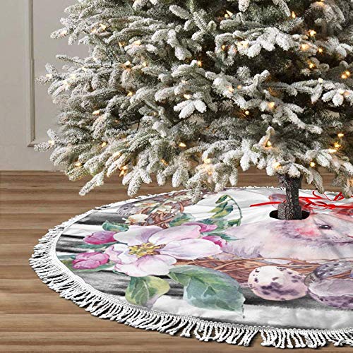 image for YouQu Easter Bunny Eggs Spring Floral Butterfly Easter Holiday Tree Sk