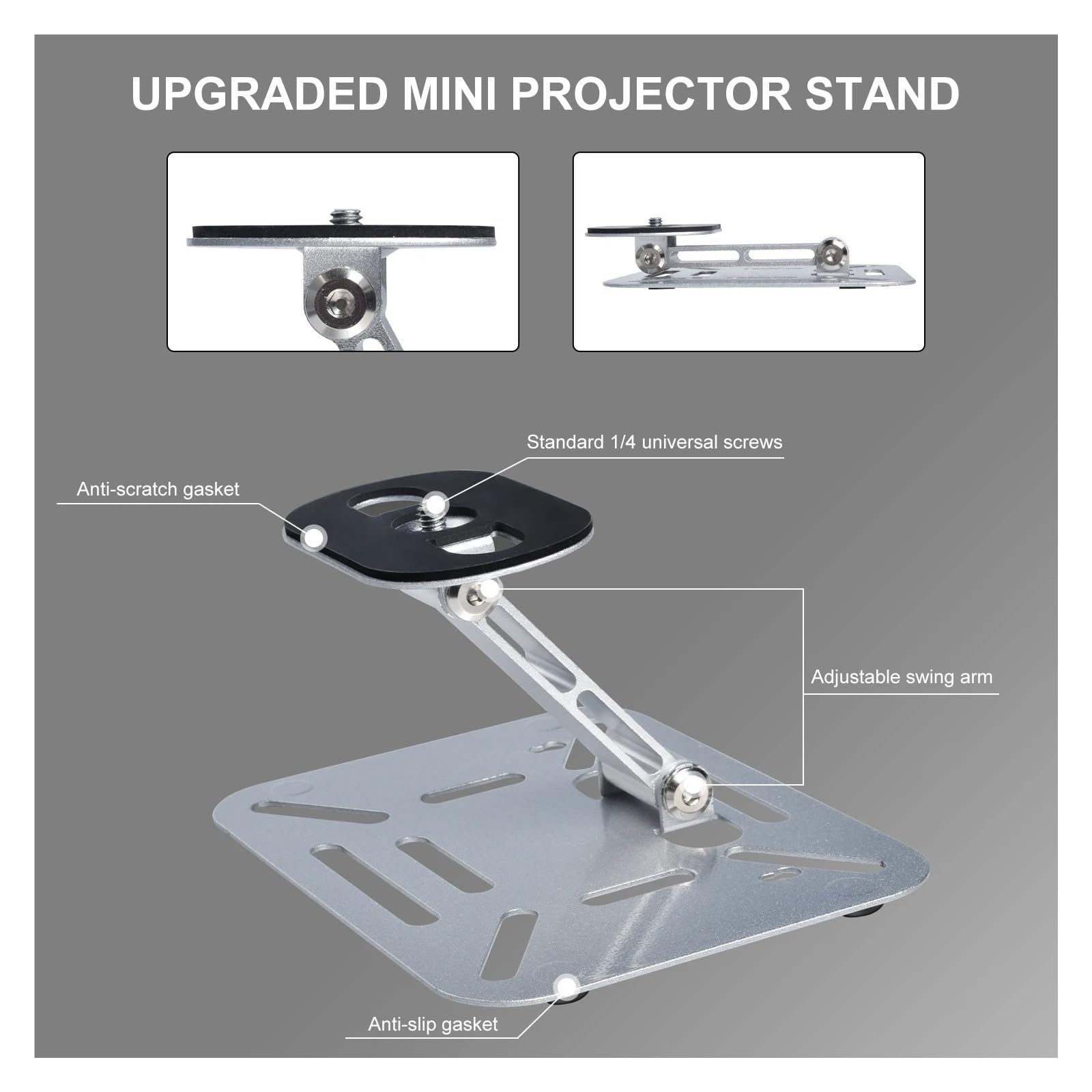 Soporte for Proyector, Compatible con Magcubic, Montaje En Pared HY300 HY320 | Soporte de mesa de techo y soporte de montaje en pared for instalación de proyector(Silver)