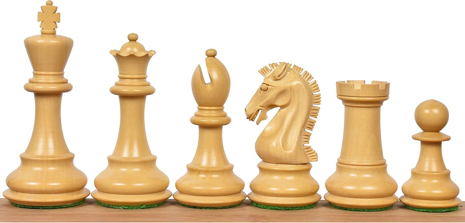 Staunton - Set di scacchi in legno di bosso ebanizzato doppio, altezza 9,9 cm