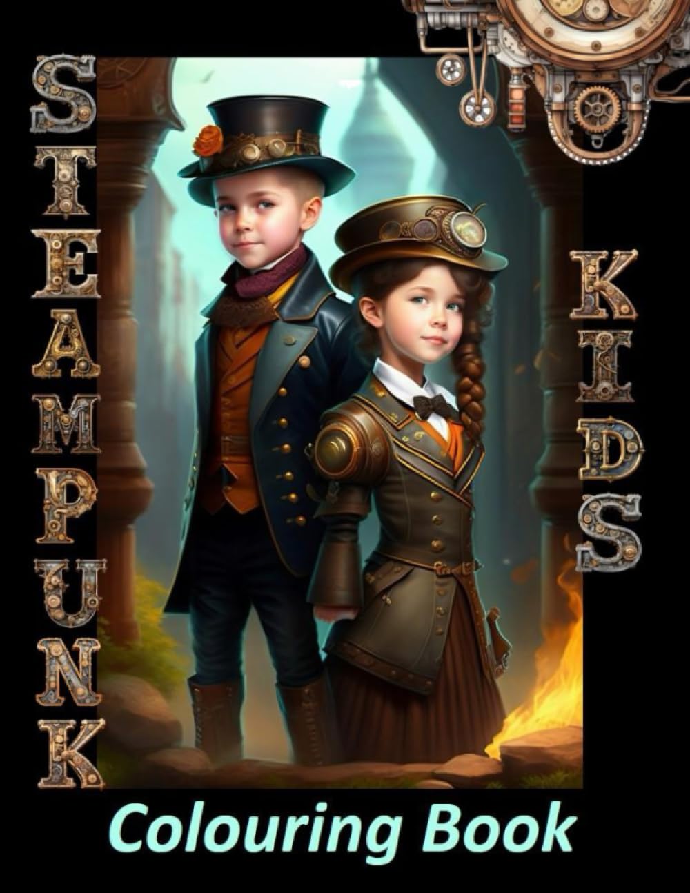 Steampunk Kids Colouring Book: Steampunk Teen Portraits In Vintage Style to Capture the Essence of the Victorian Era,