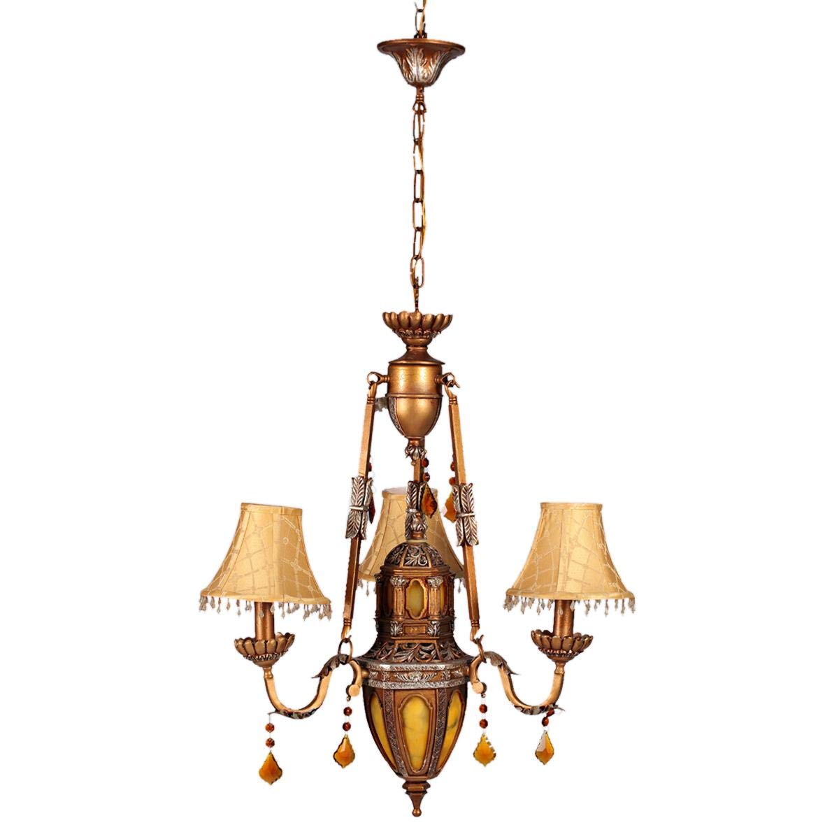 Al Masah Crystal Antique Tri Shade Chandelier - Cha00435