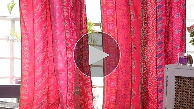 Amazon.com: THE ART BOX Indian Old Silk Blend Sari Curtains